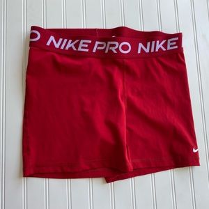 Red Nike Pro Spandex Shorts - Womens XL